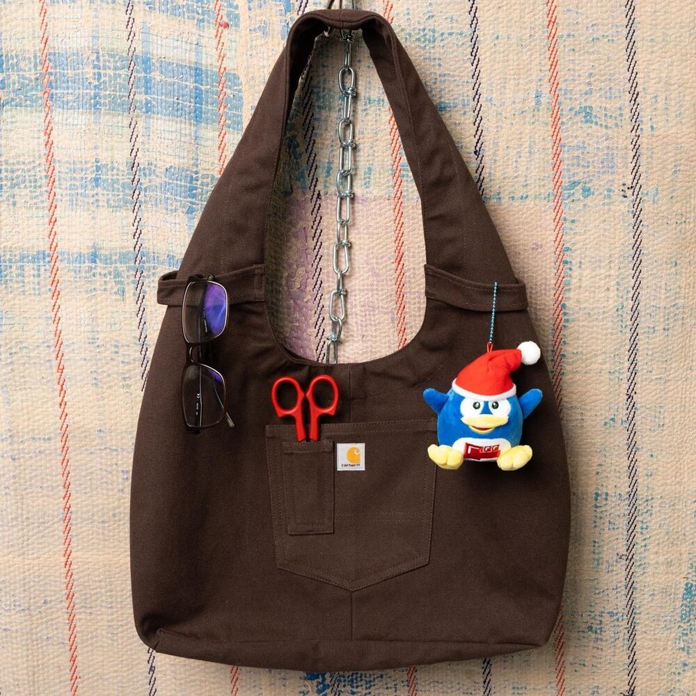 Upcycled carhartt hobo bag